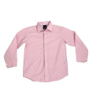 Nautica Pink White Checkered Button Down Casual Dress Shirt Size 6